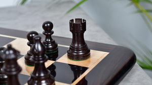 Smokey Staunton Series Chess Pieces in Rosewood & Boxwood - 3.8" King