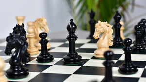 The French Warrior Luxury Wooden Chess Pieces in Ebony & Boxwood - 4.4" King
