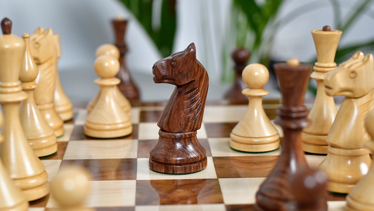 1961 Soviet Championship Baku Chess Pieces in Sheesham / Box wood - 4" King