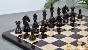 3.8'' New Columbian Staunton Series Chess Pieces in Rosewood & Boxwood - 1100 grams