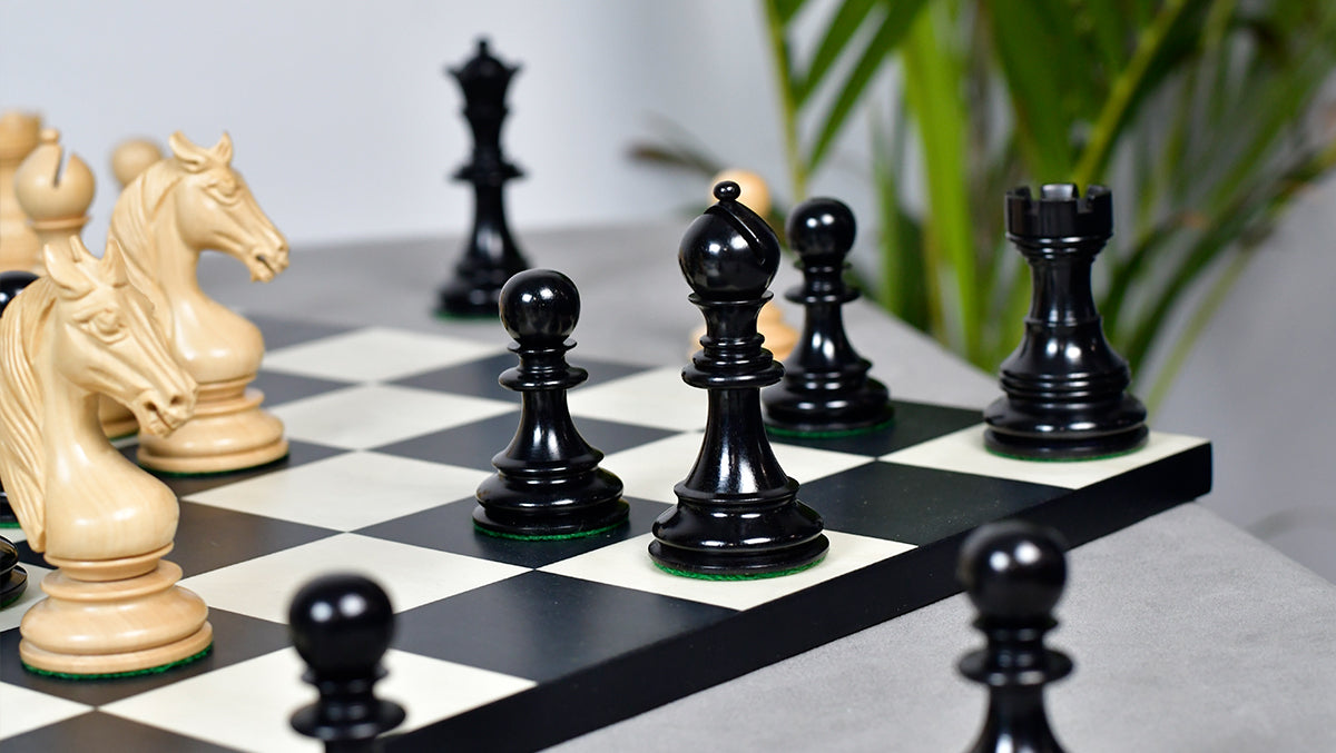 The Monarch’s Gambit Handcrafted Luxury Chess Pieces – in Ebony & Boxwood 4.4" King