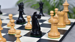 1900s' American Chess Company Reproduction Tournament Chess Set - In Ebony & Boxwood 3.8" King