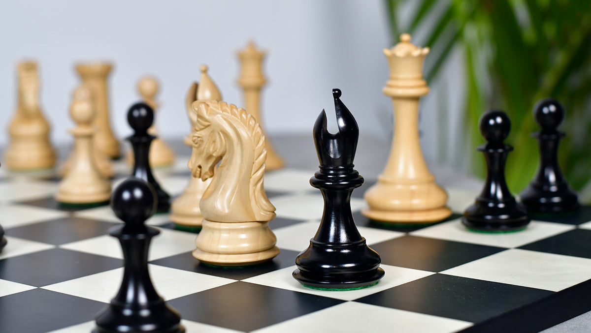 The 4.4 Inch Luxury Imperial Collector Series Artisan Chess Pieces Triple Weighted in Ebony and Boxwood - 1850 GMS
