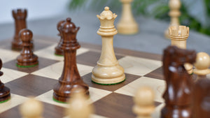 The Grandmaster Staunton Series Chess Pieces In Sheesham & Natural Boxwood - 3.75" King