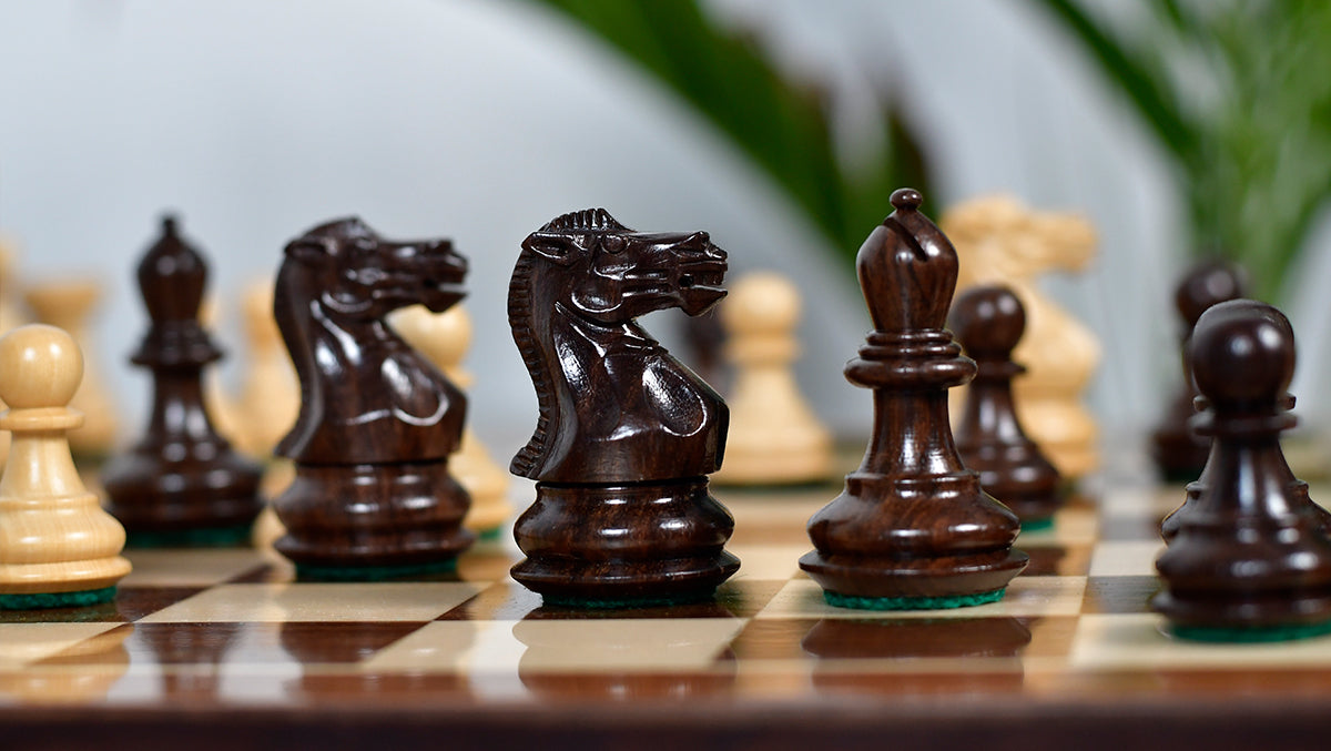 Collector Series Wooden Staunton Chess Pieces in Sheesham & Boxwood - 2.6" King - Best Seller