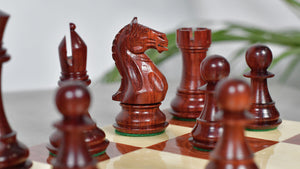 Fierce Knight (The Queen's Gambit) Staunton Series Chess Pieces in Bud Rosewood & Box Wood - 4.0" King