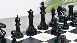 GM Blitz Edition Staunton Series Chess Pieces in Ebony Wood & Natural Boxwood - 3.75" King