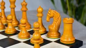 1963-66 Piatigorsky Cup Chess Pieces Ebony & Antiqued Boxwood 4.2"- King