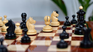 Vintage 1930 Knubbel Analysis Chess Pieces in Ebonized and Natural Boxwood - 3" King