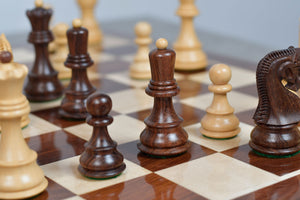 1959 World Chess Championship Old Russian Zagreb Chess Pieces - Sheesham Wood & Boxwood - 3.8" King