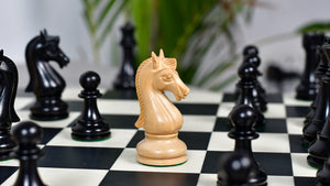 The Candidates Series Staunton Chess Pieces in Ebony / Box Wood - 3.75" King