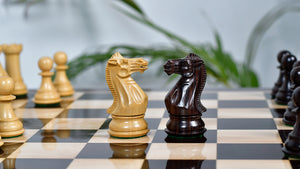 The Honour of Staunton (HOS) Series Weighted Chess Pieces in Rosewood & Natural Boxwood - 4.0" King