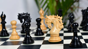 Viking Series Triple Weighted Staunton Luxury Chess Pieces – Handcrafted Ebony & Boxwood, 4.4” King