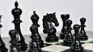 The Shera Series Staunton Triple Weighted Chess Pieces V2.0 in Ebony / Box Wood - 4.5" King