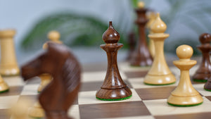 1950s' Soviet Russian (Queen' Gambit Series) Latvian Chess Pieces in Sheesham & Natural Boxwood - 4.1" King