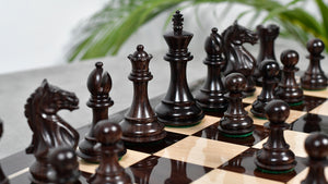 Fierce Knight (The Queen's Gambit) Staunton Wooden Chess Pieces in Indian Rosewood & Box Wood - 3.5" King