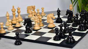 Admiral Series II Staunton Luxury Chess Pieces in Ebony Wood & Boxwood - 4.5" King