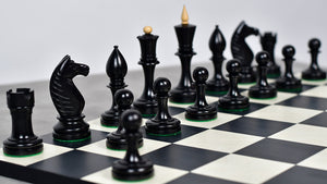 The Repro of Averbakh 1949 Moscow Chess Championship Chess Pieces in Ebonized & Boxwood 4.20 inch King - 1130 Grams Weight