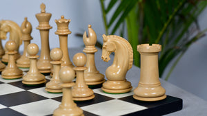 The Red Rum Luxury Staunton Series Chess Pieces in Ebony / Boxwood - 4.4" King