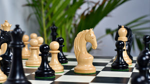 Reproduced 1963-1966 Piatigorsky Cup Chess Pieces in Ebony / Boxwood - 4.2" King