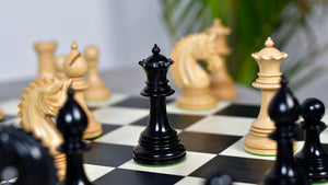 California Chrome Staunton Series Luxury Chess Pieces Version 2.0 in Ebony / Boxwood - 4.25" King