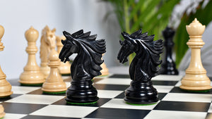The Sher-E-Punjab Series Chess Pieces in Ebony Wood / Boxwood - 4.6" King