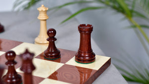 The GM Blitz Edition Staunton Series Chess Pieces in Bud Rosewood & Box Wood - 3.75" King