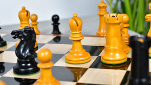 Reproduced Richard Whitty Antique Chess Pieces with King Side Stamping in Ebony / Antiqued Box wood - 3.75" King