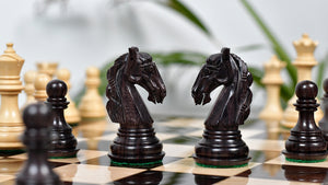 3.8'' New Columbian Staunton Series Chess Pieces in Rosewood & Boxwood - 1100 grams