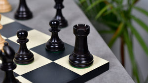 3.8" Pro Staunton Series Tournament Weighted Chess Pieces in Ebonized and Boxwood - 1264 Grams