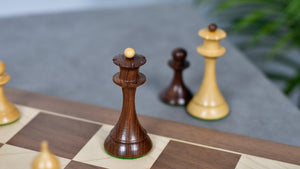 1950s' Soviet Russian (Queen' Gambit Series) Latvian Chess Pieces in Sheesham & Natural Boxwood - 4.1" King