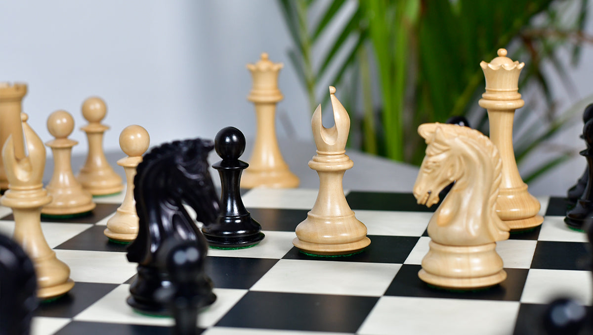 The 4.4 Inch Luxury Imperial Collector Series Artisan Chess Pieces Triple Weighted in Ebony and Boxwood - 1850 GMS