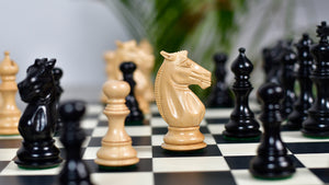 Meghdoot Staunton Series Wooden Chess Pieces in Ebony & Box Wood - 3.2" King