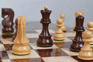 1959 World Chess Championship Old Russian Zagreb Chess Pieces - Sheesham Wood & Boxwood - 3.8" King