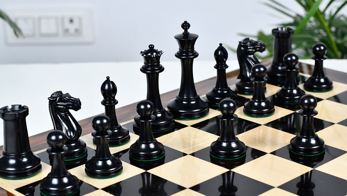 Nathaniel Cooke 1849 Staunton Chess Pieces – 4.5” King | Collector’s Ebony & Boxwood