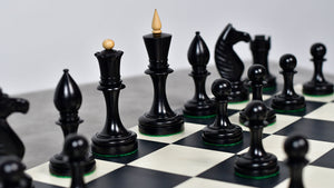 The Repro of Averbakh 1949 Moscow Chess Championship Chess Pieces in Ebonized & Boxwood 4.20 inch King - 1130 Grams Weight