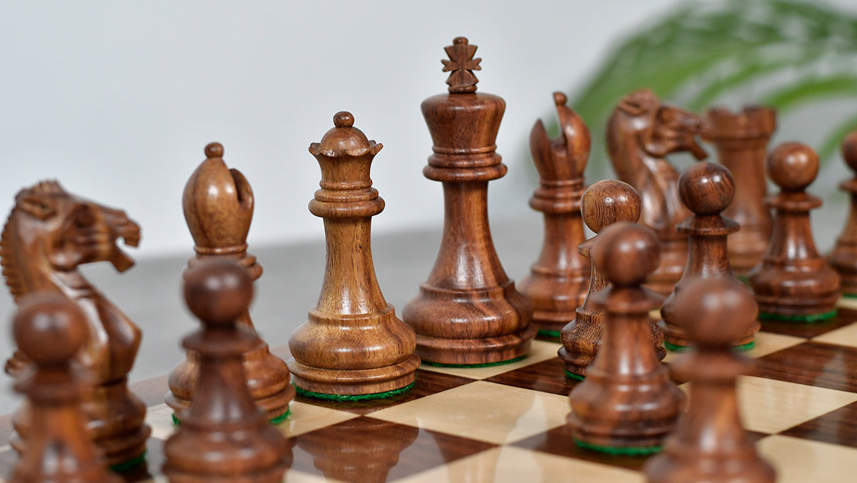 3.0'' Laughing Knight Staunton Chess Set- Chess Pieces Only - Weighted Sheesham Wood