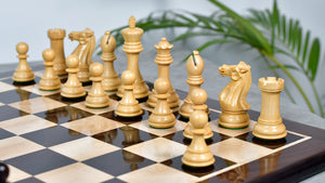 The Honour of Staunton (HOS) Series Weighted Chess Pieces in Rosewood & Natural Boxwood - 4.0" King