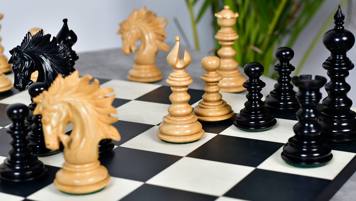 St. Petersburg Artisan Series Luxury Chess Pieces in Ebony / Boxwood - 4.3" King | Weight - 1934 Grams