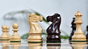 Smokey Staunton Series Chess Pieces in Rosewood & Boxwood - 3.8" King