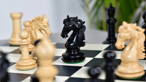The French Warrior Luxury Wooden Chess Pieces in Ebony & Boxwood - 4.4" King
