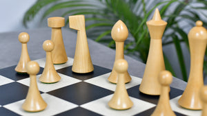 3.75'' Herman Ohme Minimalist Chess Set – Weighted Ebonized Boxwood – Pieces Only