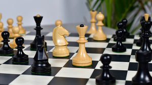 Russian (Soviet Era) Series Chess Pieces in Ebonized Boxwood & Natural Boxwood - 3.75" King