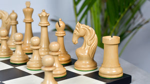 Reproduced 1963-1966 Piatigorsky Cup Chess Pieces in Ebony / Boxwood - 4.2" King