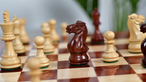 Classic 101 Staunton Series Club Size Weighted Chess Pieces in Bud Rosewood & BoxWood - 3.0" King