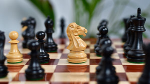 Laughing Knight Staunton Series Chess Pieces in Ebonized & Boxwood - 3.0" King