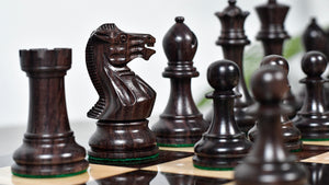 Pro Staunton Series Tournament Weighted Chess Pieces in Indian Rosewood and Boxwood - 3.8" King