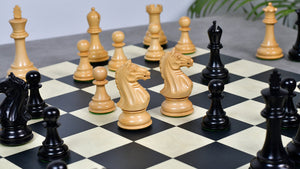 The 4 Inch Supreme Series (The Queen’s Gambit) Staunton Weighted Chess Pieces in Black Ebonized Wood & Boxwood - 1100 grams