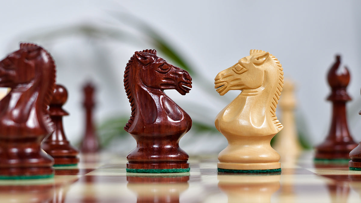 The GM Blitz Edition Staunton Series Chess Pieces in Bud Rosewood & Box Wood - 3.75" King