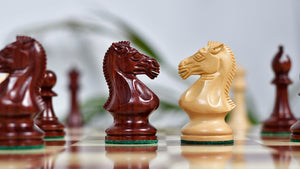The GM Blitz Edition Staunton Series Chess Pieces in Bud Rosewood & Box Wood - 3.75" King